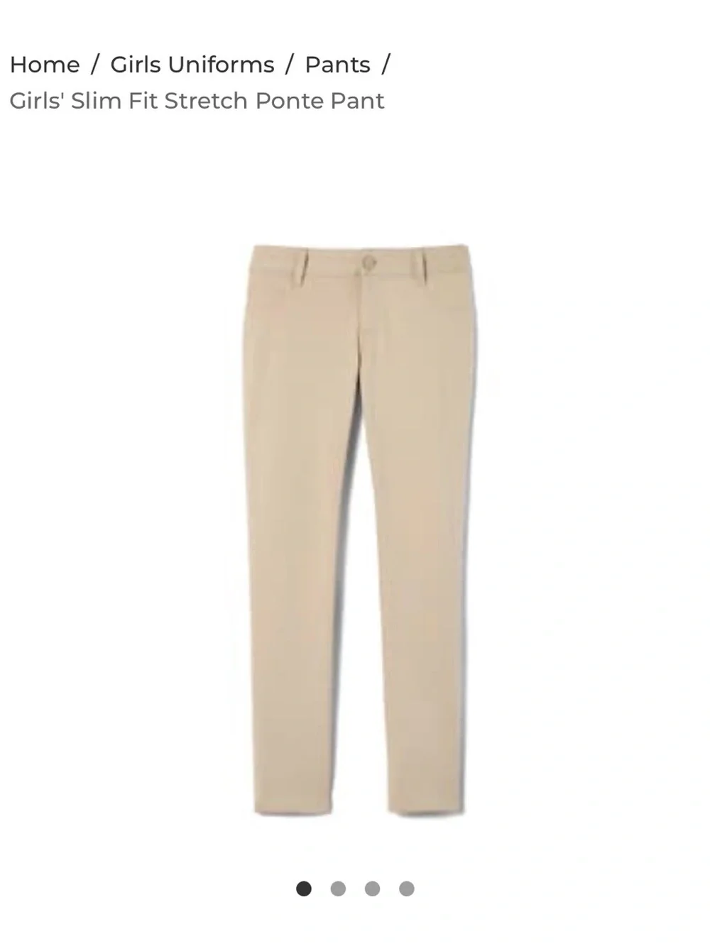French Toast Girls' Slim Ponte Pant - Khaki
